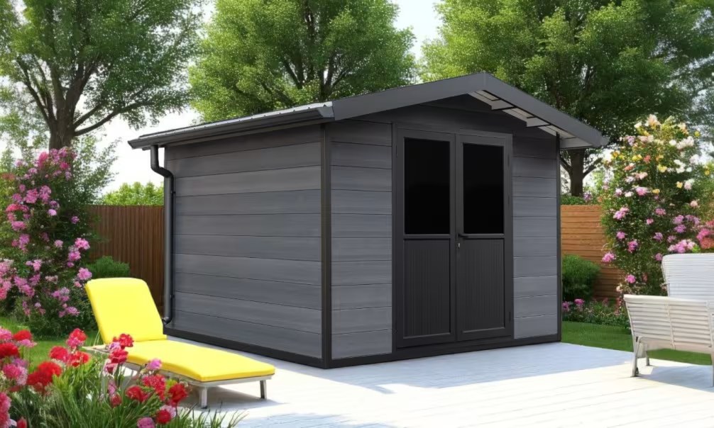 Verbundwerkstoff-Gartenhaus Fodele, Satteldach, 2.9×2.9m, 8,41m²
