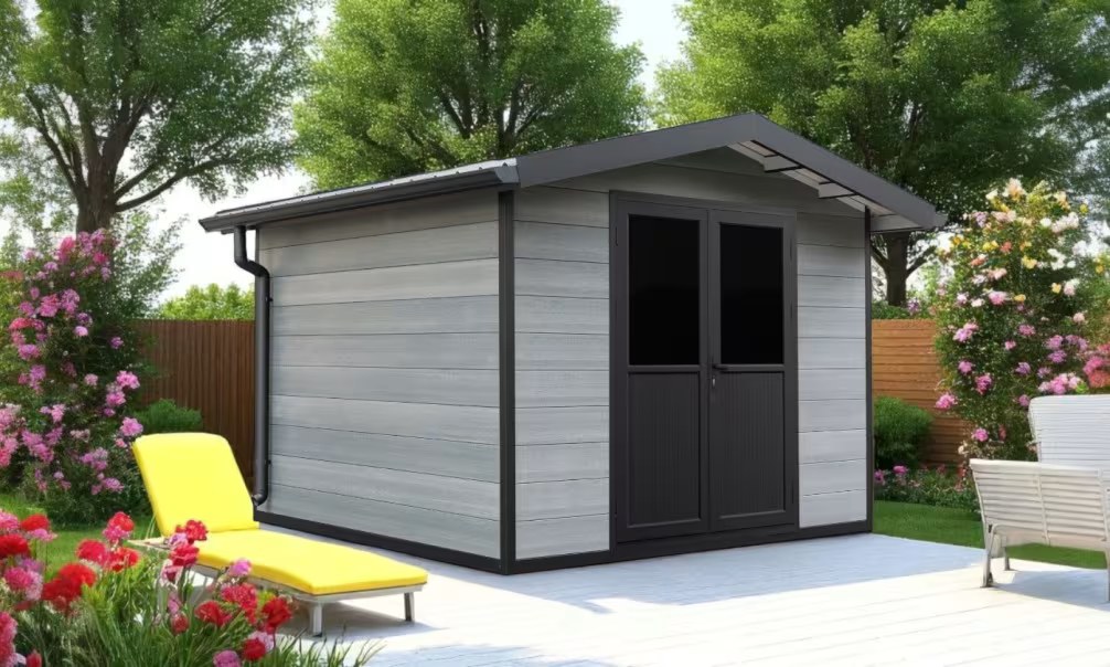Verbundwerkstoff-Gartenhaus Fodele, Satteldach, 2.9×2.9m, 8,41m² – Bild 7