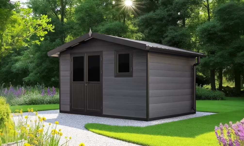 Verbundwerkstoff-Gartenhaus Matala, Satteldach, 3.7x2.9m, 10,73m²