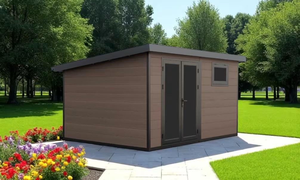 Verbundwerkstoff-Gartenhaus Valence, Pultdach, 4x3m, 12m²
