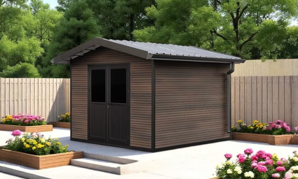 Verbundwerkstoff-Gartenhaus Vassieux, Satteldach, 2.9×2.9m, 8,41m² – Bild 7