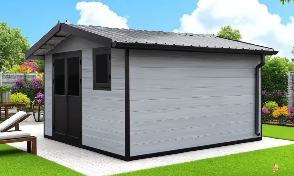 Verbundwerkstoff-Gartenhaus Volos, Satteldach, 3.7×3.7m, 13,68m²