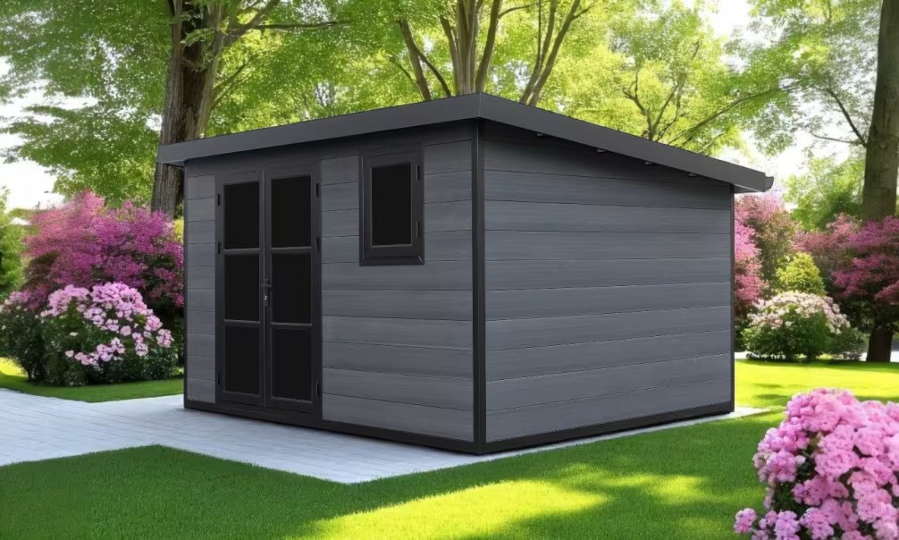 Verbundwerkstoff-Gartenhaus Fira, Pultdach, 3.7x3m, 11,10m²