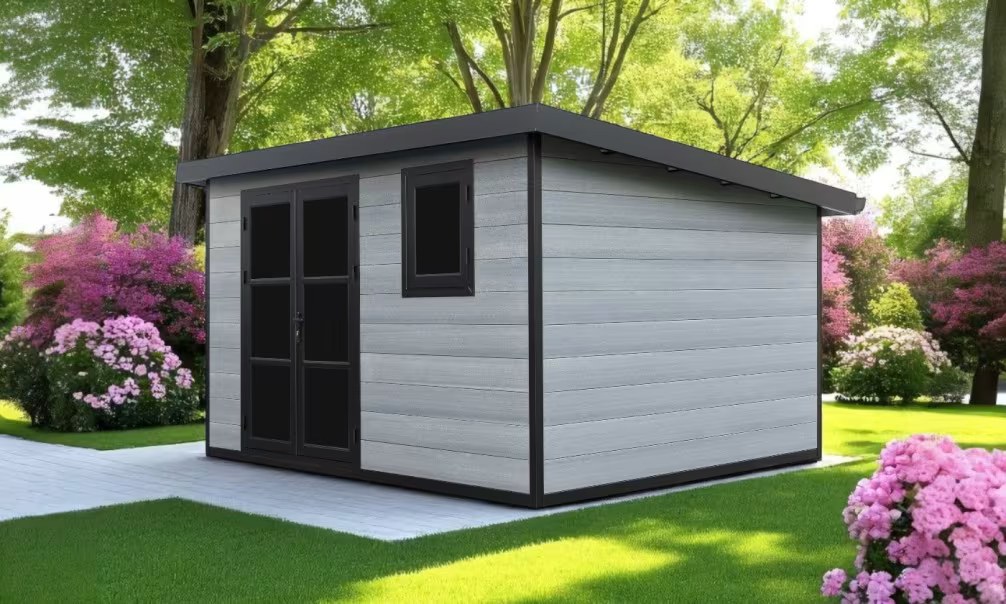 Verbundwerkstoff-Gartenhaus Fira, Pultdach, 3.7x3m, 11,10m² – Bild 5