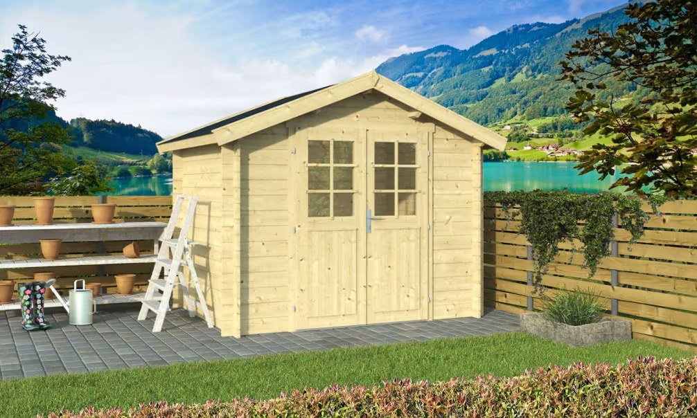 Holzgartenhaus Violette 5 34 mm – 4.37m² Innenraum, Satteldach