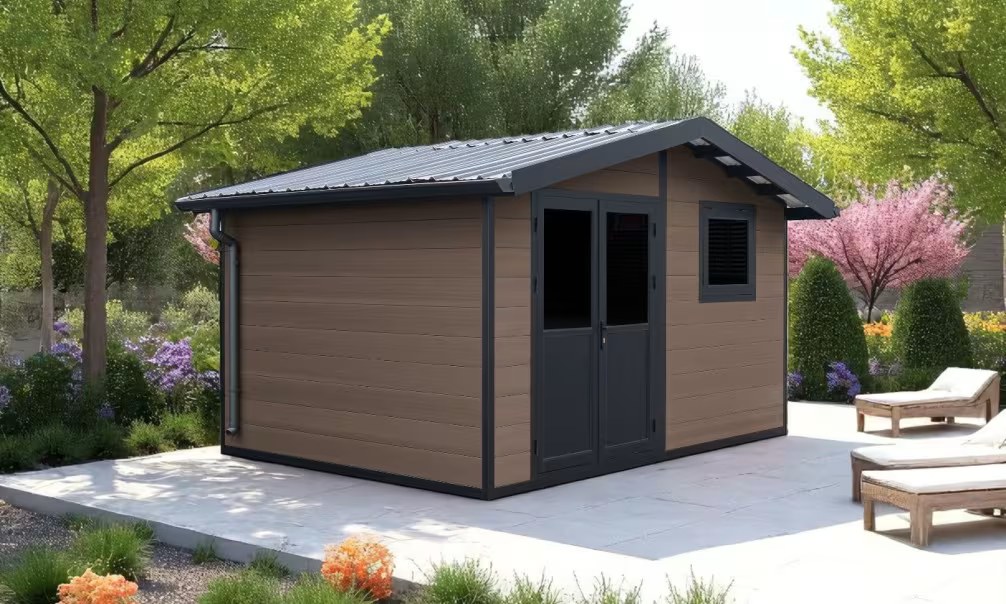 Verbundwerkstoff-Gartenhaus Metz, Satteldach, 3.94×2.9m, 11,43m²