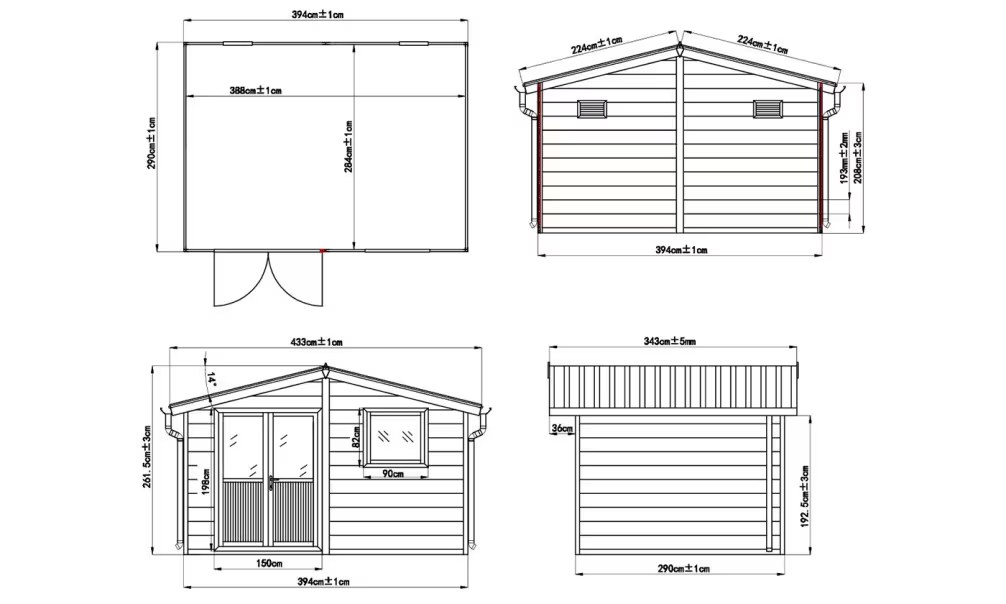 Verbundwerkstoff-Gartenhaus Metz, Satteldach, 3.94×2.9m, 11,43m² – Bild 3