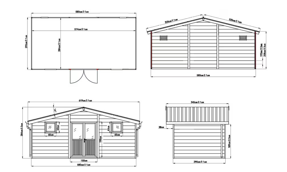 Komposit-Gartenhaus Aulnay, Satteldach, 5.80×2.9m, 16.82m2 – Bild 17