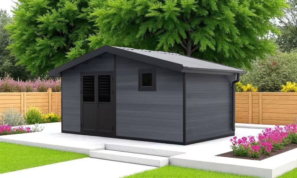 Verbundwerkstoff-Gartenhaus Troyes, Satteldach, 5.00x2.9m, 14,50m²