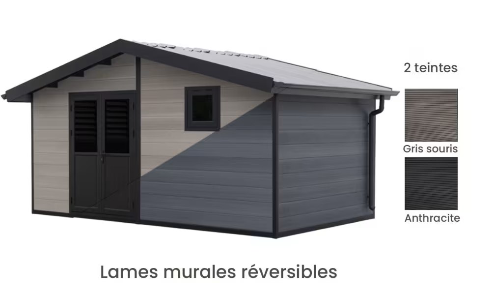 Verbundwerkstoff-Gartenhaus Troyes, Satteldach, 5.00×2.9m, 14,50m² – Bild 16