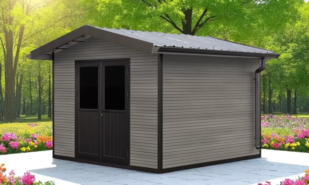 Verbundwerkstoff-Gartenhaus Yvelines, Satteldach, 2.90×2.90m, 8,41m² – Bild 3
