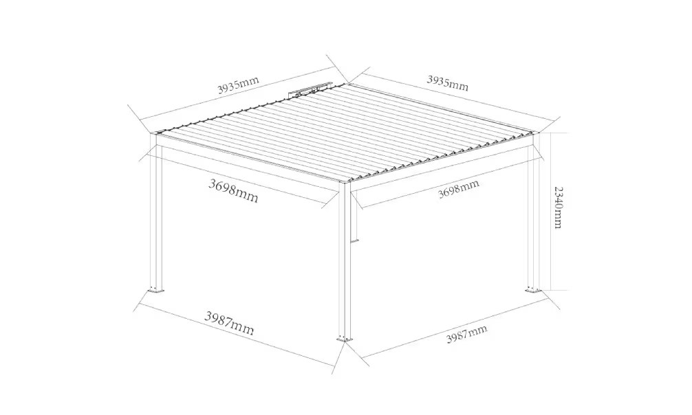 Motorisierte bioklimatische Alu-Pergola Cheverny 4x4m 44B weiß mit LED-Kit – 16m² – Bild 5