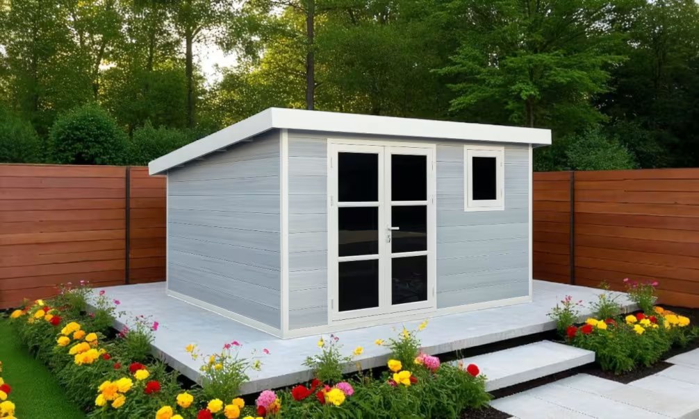 Verbundwerkstoff-Gartenhaus Toscane, Pultdach, 3.7×3.7m, 13,69m² – Bild 4