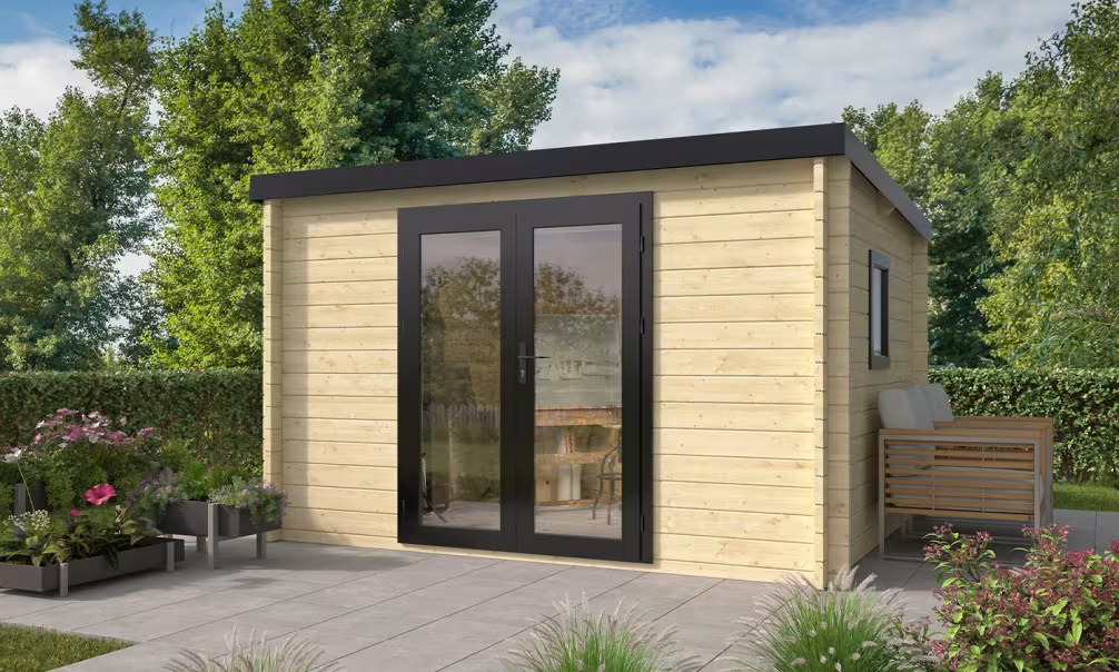 Gartenhaus ohne Fenster und Türen Trier 9 – Flachdach, Stahldach inklusive – Bild 2