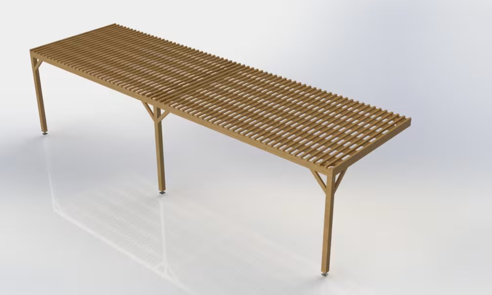 Anlehn-Pergola druckimprägniert Kl4 10x5m mit Lamellen