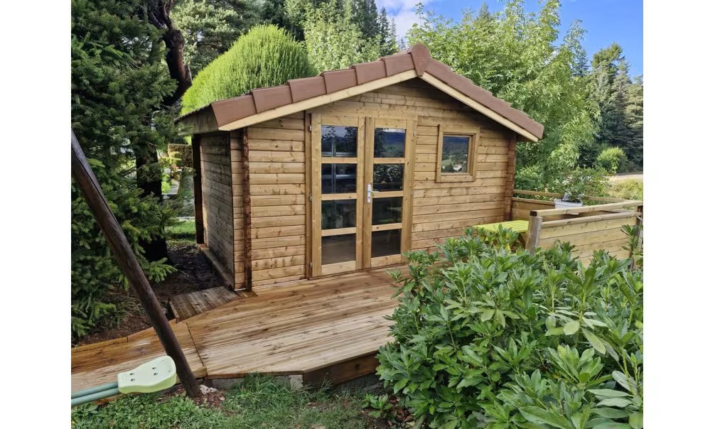 Gartenhaus kesseldruckimprägniert AUBAGNE 9 – 44 mm – 8,81 m² Innenraum 390×240 cm – Bild 3