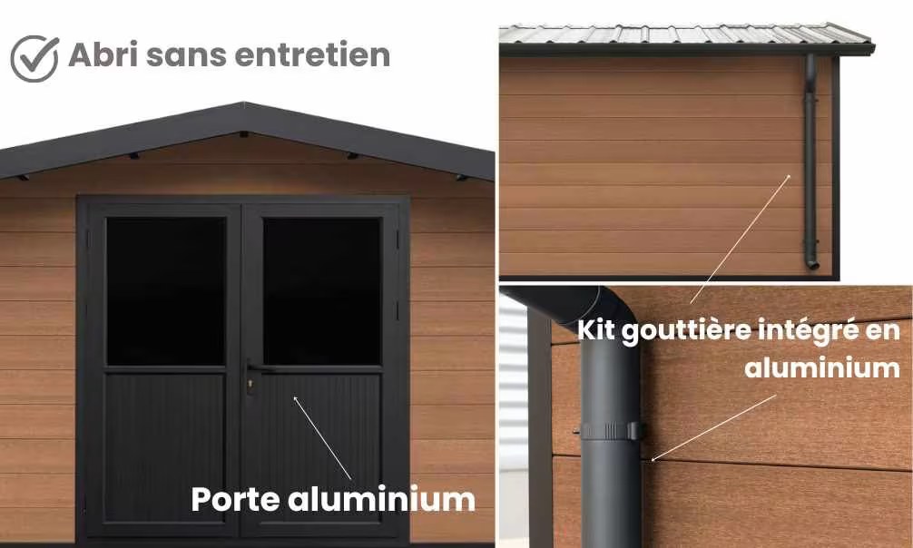 Verbundwerkstoff-Gartenhaus Dijon, Satteldach, 2.9×2.9m, 8,41m² – Bild 11