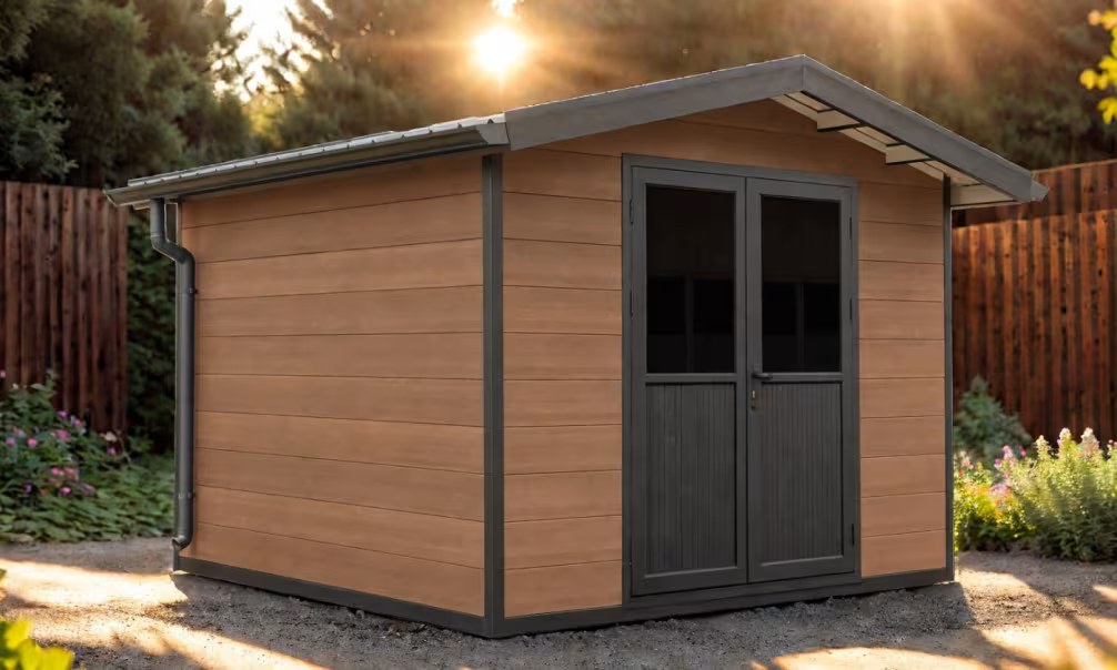 Verbundwerkstoff-Gartenhaus Dijon, Satteldach, 2.9x2.9m, 8,41m²