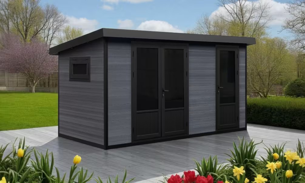 Verbundwerkstoff-Gartenhaus 2-Raum Zurich, Pultdach, 4.22×2.9m, 12,24m²