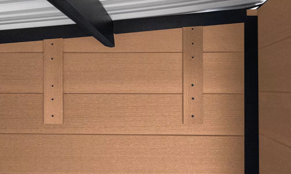 Verbundwerkstoff-Gartenhaus 2-Raum Zurich, Teakfarben, 4.22×2.9m, 12,24m² – Bild 3