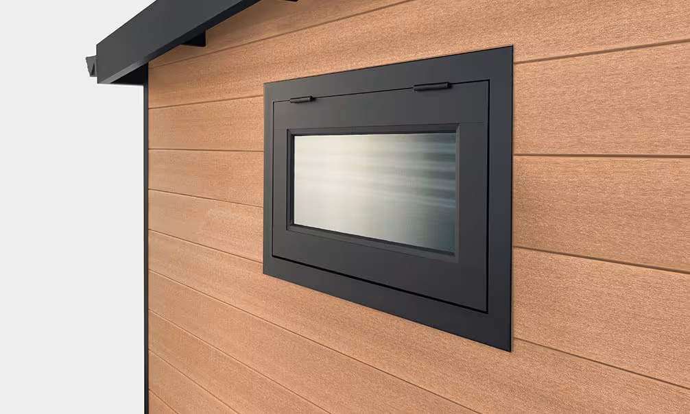 Verbundwerkstoff-Gartenhaus 2-Raum Zurich, Teakfarben, 4.22×2.9m, 12,24m² – Bild 5