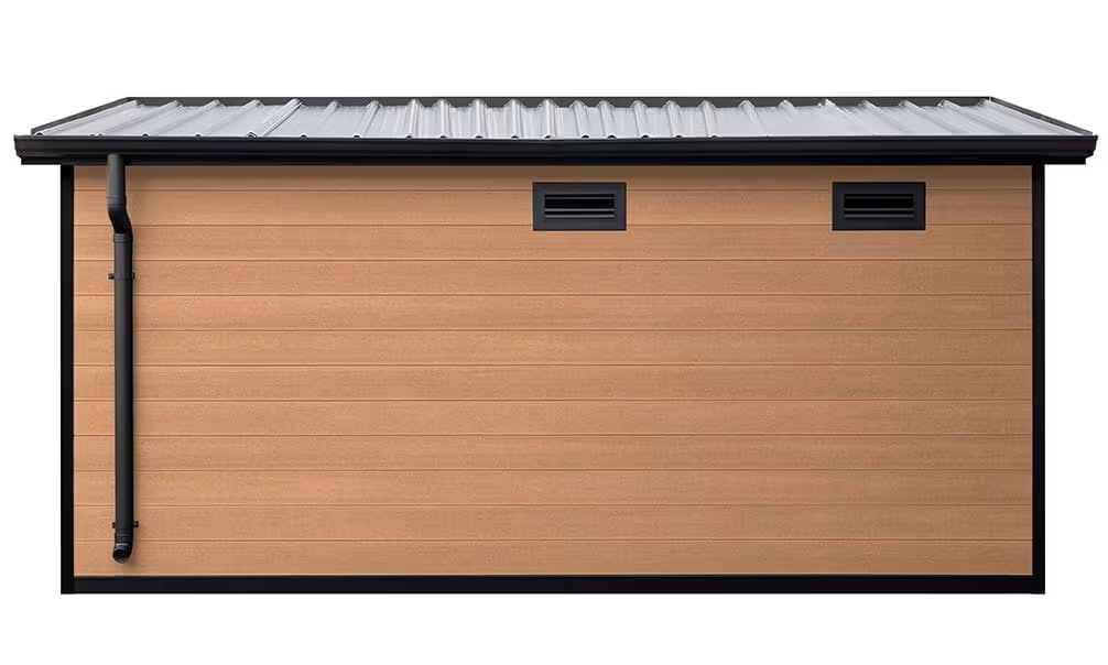 Verbundwerkstoff-Gartenhaus 2-Raum Zurich, Teakfarben, 4.22×2.9m, 12,24m² – Bild 8