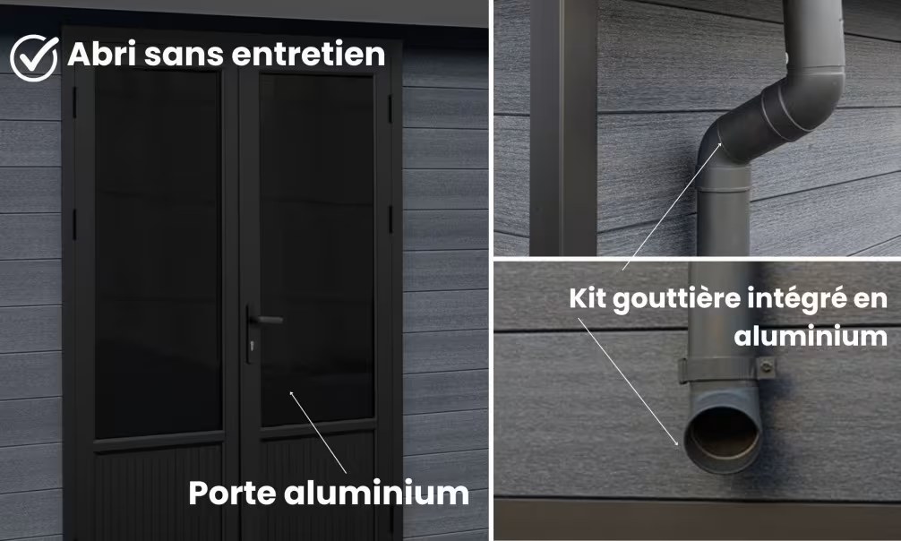 Verbundwerkstoff-Gartenhaus 2-Raum Zurich, Pultdach, 4.22×2.9m, 12,24m² – Bild 4