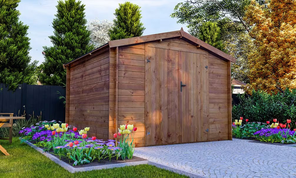 Holzgartenhaus Einsteigerpreis druckimprägniert Douai Stärke 28mm – 7,99m² 283×283 cm – Bild 3