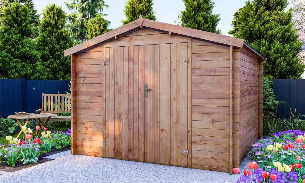 Holzgartenhaus Einsteigerpreis druckimprägniert Douai Stärke 28mm – 7,99m² 283×283 cm – Bild 4