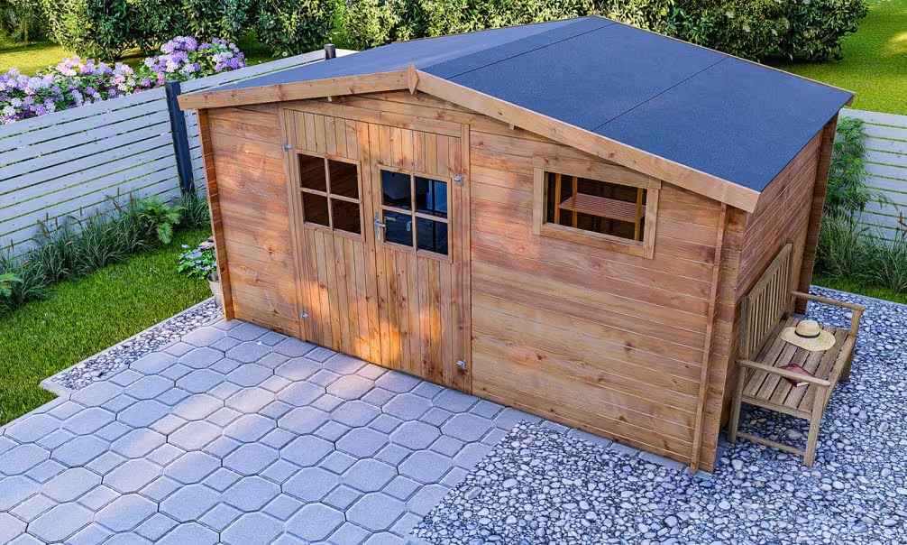 Gartenhaus Erstpreis kesseldruckimprägniert Bondues Stärke 28mm – 10.17m² – Bild 3