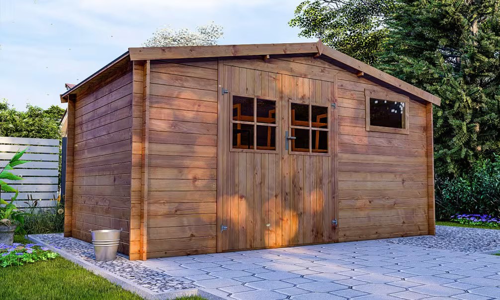 Gartenhaus Erstpreis kesseldruckimprägniert Bondues Stärke 28mm – 10.17m² – Bild 4