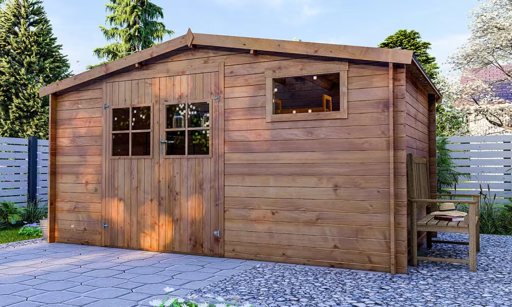 Gartenhaus Erstpreis kesseldruckimprägniert Bondues Stärke 28mm – 10.17m² – Bild 5