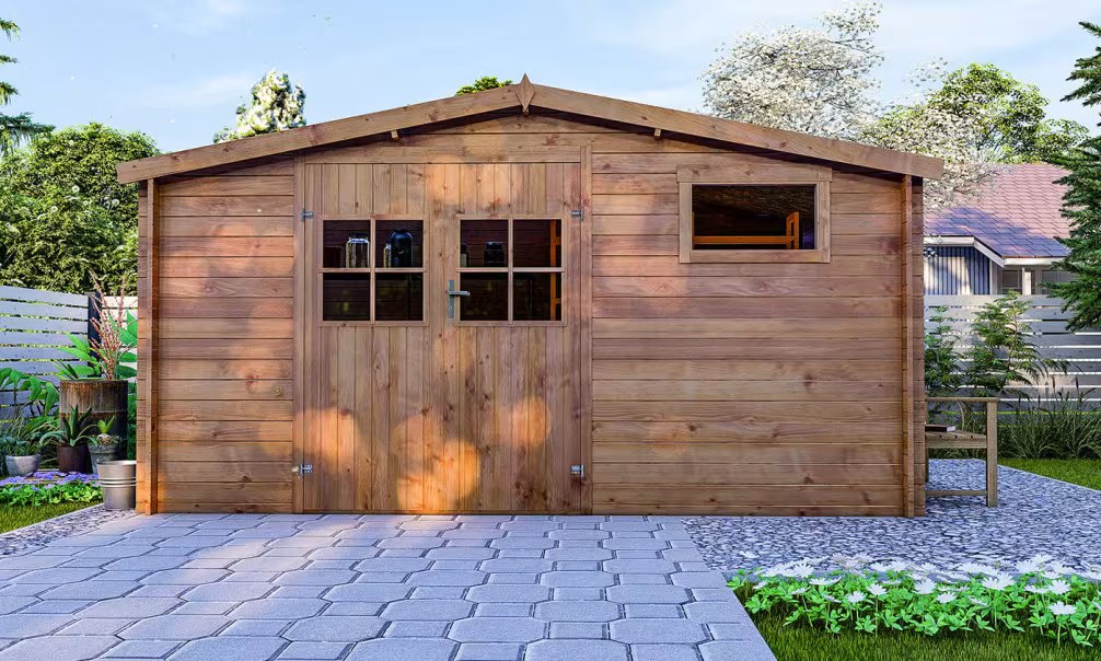 Gartenhaus Erstpreis kesseldruckimprägniert Bondues Stärke 28mm – 10.17m² – Bild 6