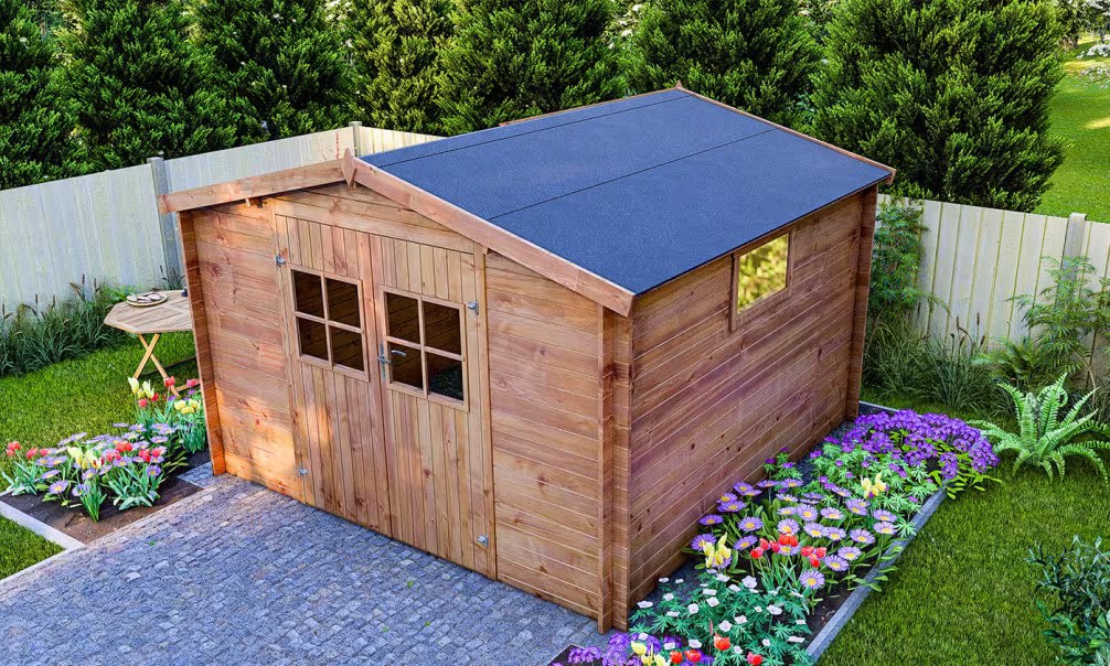 Holzgartenhaus Einsteigerpreis druckimprägniert Maubeuge Stärke 28mm – 9,77m² 313 cm – Bild 3