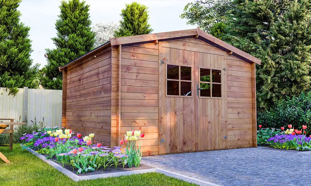 Holzgartenhaus Einsteigerpreis druckimprägniert Maubeuge Stärke 28mm – 9,77m² 313 cm – Bild 4