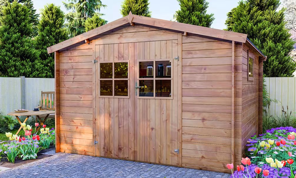Holzgartenhaus Einsteigerpreis druckimprägniert Maubeuge Stärke 28mm – 9,77m² 313 cm – Bild 5