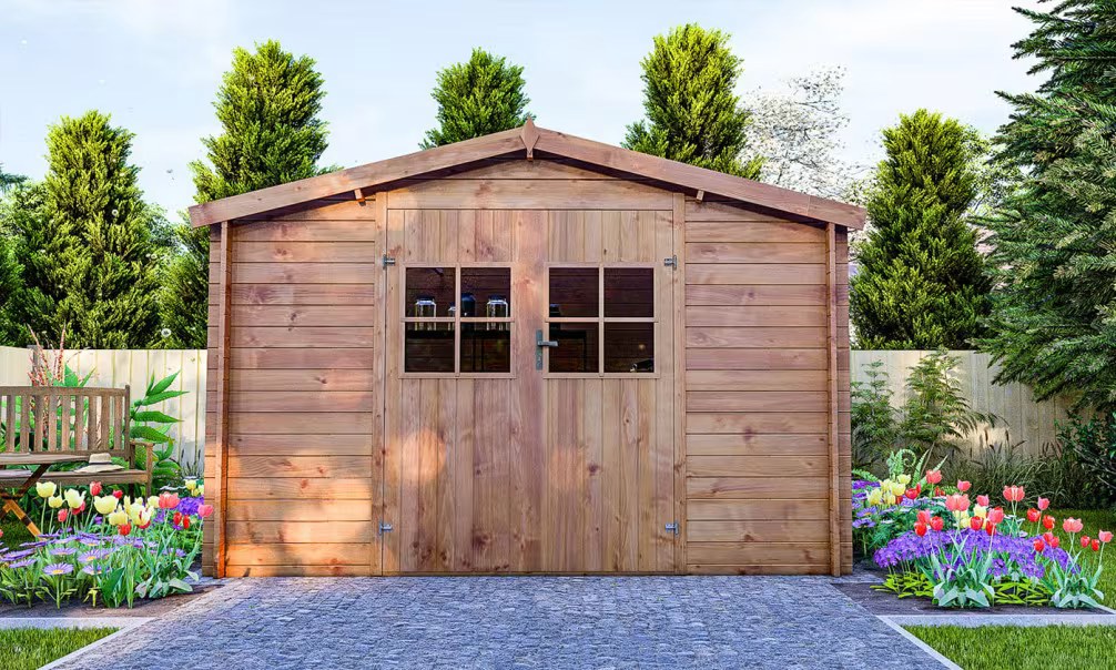Holzgartenhaus Einsteigerpreis druckimprägniert Maubeuge Stärke 28mm – 9,77m² 313 cm – Bild 6