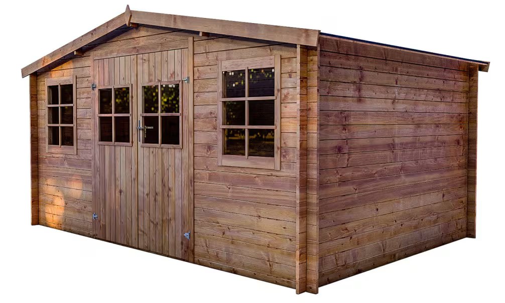 Holzgartenhaus Einsteigerpreis druckimprägniert Soissons Stärke 28mm – 11,38m² 403 cm – Bild 2