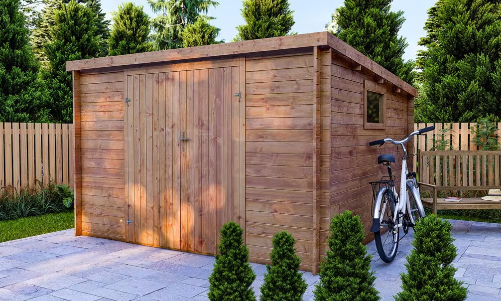 Holzgartenhaus Einsteigerpreis Cayeux druckimprägniert 28mm – 9,77m²
