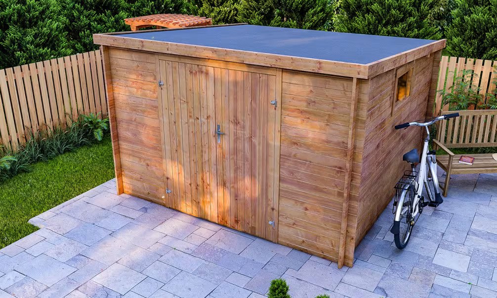 Holzgartenhaus Einsteigerpreis Cayeux druckimprägniert 28mm – 9,77m² – Bild 4