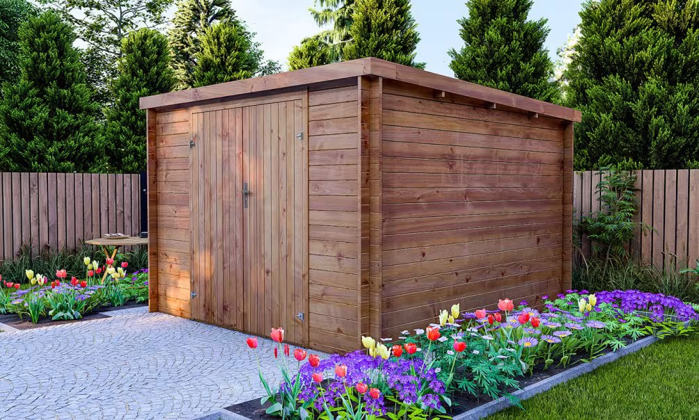 Holzgartenhaus Einsteigerpreis Compiegne druckimprägniert 28mm – 7,99m²