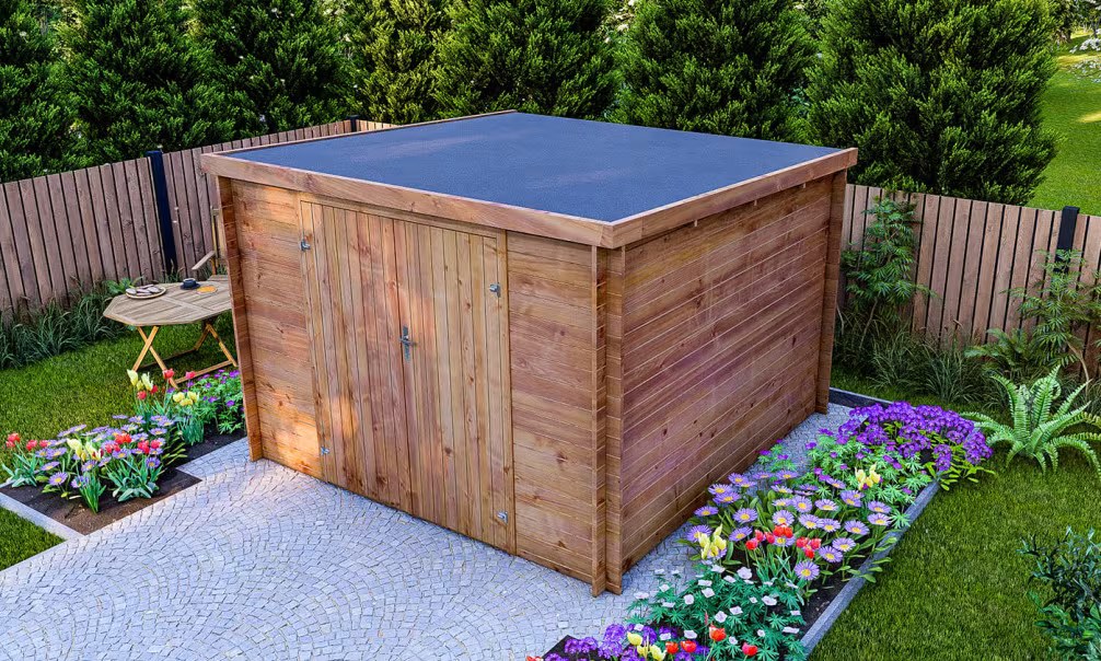 Holzgartenhaus Einsteigerpreis Compiegne druckimprägniert 28mm – 7,99m² – Bild 2