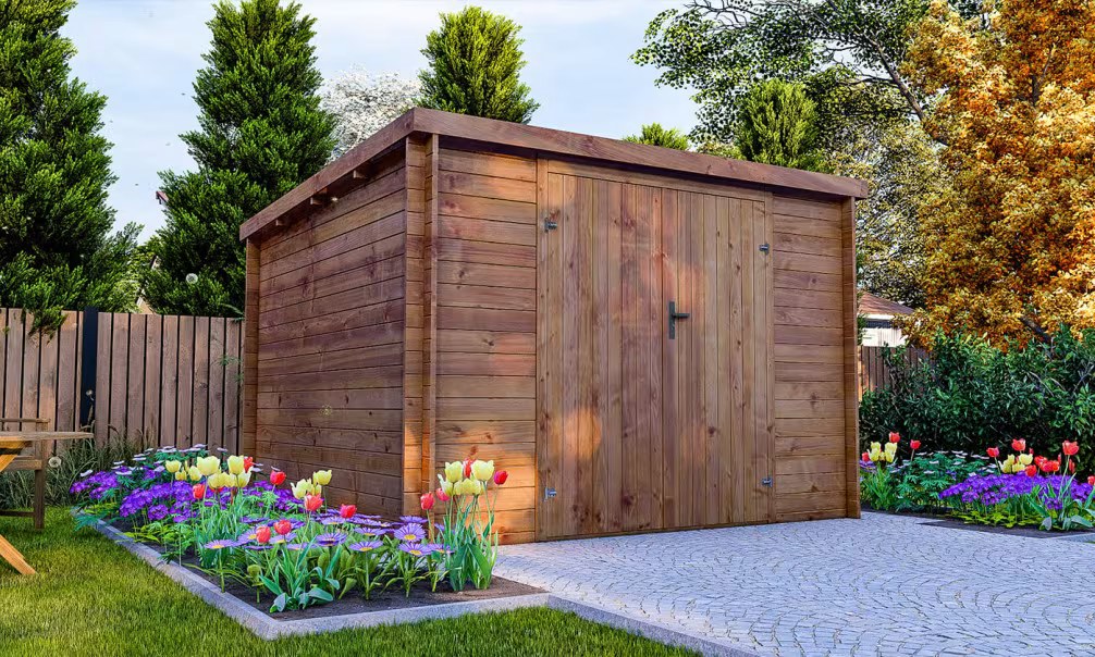 Holzgartenhaus Einsteigerpreis Compiegne druckimprägniert 28mm – 7,99m² – Bild 3