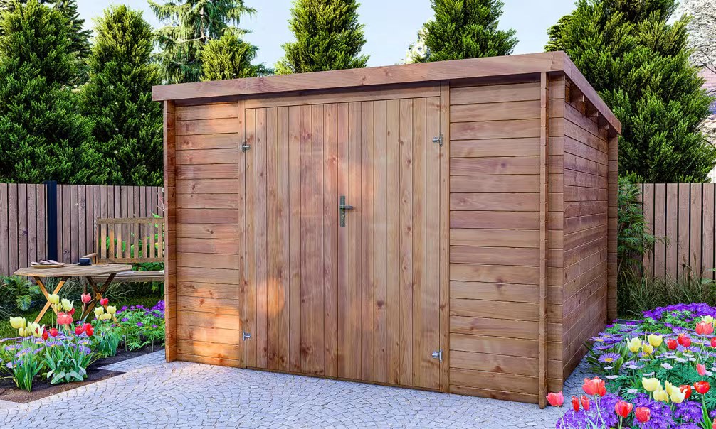 Holzgartenhaus Einsteigerpreis Compiegne druckimprägniert 28mm – 7,99m² – Bild 5