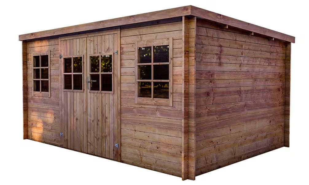 Holzgartenhaus Einsteigerpreis Mers druckimprägniert 28mm – 11,38m² – Bild 2