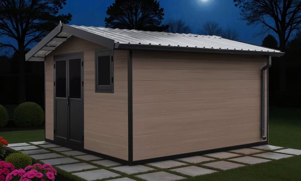 Verbundwerkstoff-Gartenhaus Spérone, Satteldach, 3.7×3.7m, 13,68m² – Bild 4