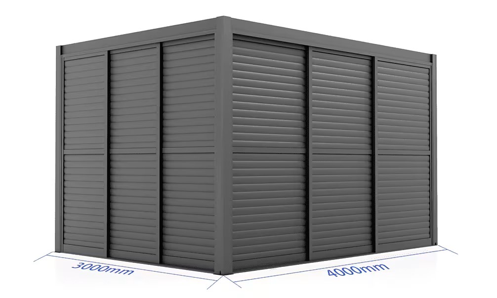 Block 3 Schiebe-Jalousien Aluminium – Anthrazit – 270x238cm – Bild 2
