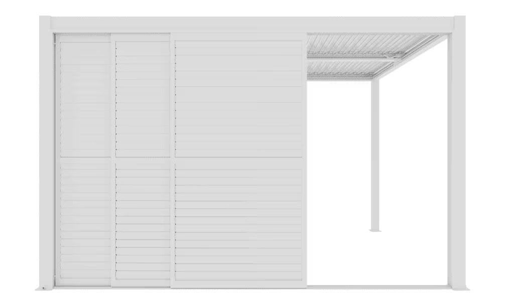 Block 3 Schiebe-Jalousien Aluminium – Weiß – 370x238cm – Bild 2