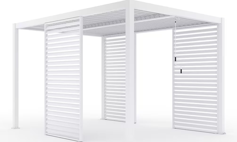 Feste Aluminium-Jalousie bioklimatische Pergola – Weiß – 90x238cm – Bild 2