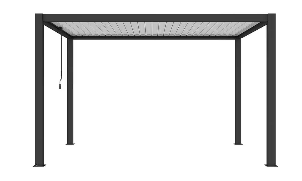 Bioklimatische Alu-Pergola Amboise 3×3 Anthrazit weiße Lamellen – Bild 5